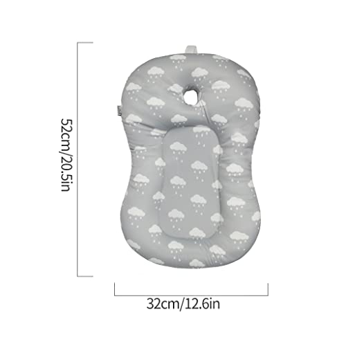 KAKIBLIN Baby Bath Mat, Baby Bath Pad, Soft Anti-Slip Babies Baths Insert | Baby Bathing Cushion for 0-6 Month Infant Baby, (Cloud) - color: Cloud