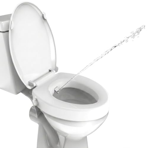 Raised Bidet Toilet Seat, Elongated 18.5", Soft Close | 2.91" raised height, dual self-cleaning nozzles, front & rear wash, quick release, non-electric, secure fit - size: Raised Seat with Bidet