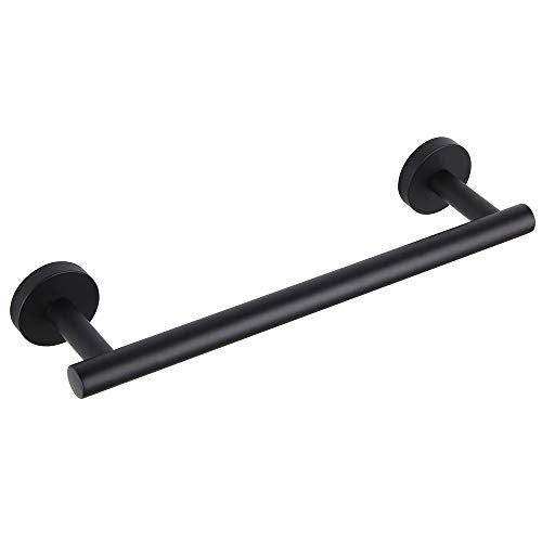 GERZ Contemporary 12-Inch Towel Bar Bath Hand Towel Holder SUS 304 Stainless Steel Wall Mounted Bathroom Organizer Matte Black AG1101C30.5-BK - color: Black, size: 12 Inch (Pack of 1)