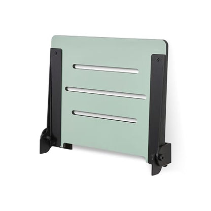 18 inch Silhouette Slimline Folding Wall Mount Shower Bench Seat, Sea Green Seat with Matte Black Frame - color: Sea Green Seat With Matte Black Frame