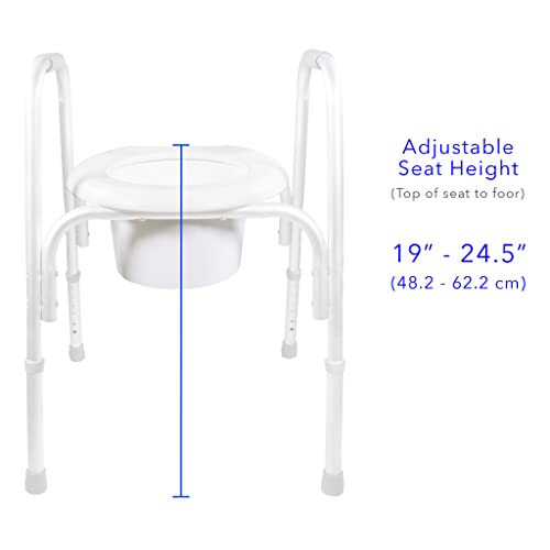 PCP Extra-Wide Raised Toilet Seat and Safety Frame, Two-in-One, Adjustable Height, Elevated Lift Bowl, Wide - size: wide