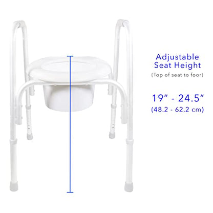 PCP Extra-Wide Raised Toilet Seat and Safety Frame, Two-in-One, Adjustable Height, Elevated Lift Bowl, Wide - size: wide