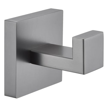 Angle Simple Bathroom Towel Hook, Coat Robe Hook for Wall, Gunmetal Gray | Heavy Duty SUS304 Stainless Steel, Shower Kitchen Entryway Hand Towel Holder, Screw Wall Mount - color: Gunmetal Gray, size: 1 Pack