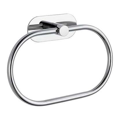 Towel Bar/Bath Towel Ring, Self Adhesive Hand Towel Ring for Bathroom, Stainless Steel Sticky Hand Towel Holder, No Drilling Modern Round Towel Hanger Wall Mounted (Chrome) - color: Chrome
