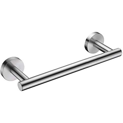 Nolimas 9 Inch Silver Bath Hand Towel Bar SUS 304 Stainless Steel Towel Rod Rack Holder Round Wall Mounted Suit for Kitchen,Bathroom,Living Room&Toilet,Anti Rust Brushed Nickel - color: Brushed Nickel, size: 9inch