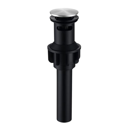 Brushed Bathroom Sink Drain with Overflow Pop Up Sink Drain Stopper for Sink Faucet Vessel Vanity Sink Drain Strainer with Hair Catcher Anti-Clog Strainer Brushed Nickel, SD30-BN - style: Big Popup Cap-Brushed Nickel