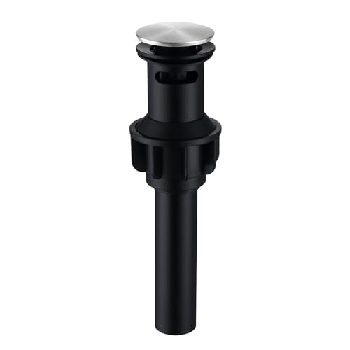 Brushed Bathroom Sink Drain with Overflow Pop Up Sink Drain Stopper for Sink Faucet Vessel Vanity Sink Drain Strainer with Hair Catcher Anti-Clog Strainer Brushed Nickel, SD30-BN - style: Big Popup Cap-Brushed Nickel
