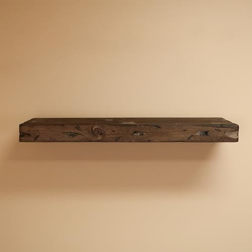 Urbandi Rustic Distressed Floating Shelves, Set of 2, Handmade Out of Pine Wood, 3 Inch Thick, Made in USA (Jacobean, 36Lx3Hx8D) - color: Jacobean, size: 36Lx3Hx8D
