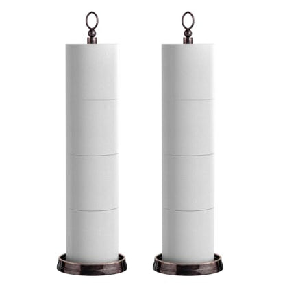 ROLABAM Toilet Paper Holder Stand, Free Standing Toilet Paper Storage for Bathroom, Weighted Base with Reserve for 4 Roll (2 Pack, Oil Rubbed Bronze) - color: Oil Rubbed Bronze-2pcs