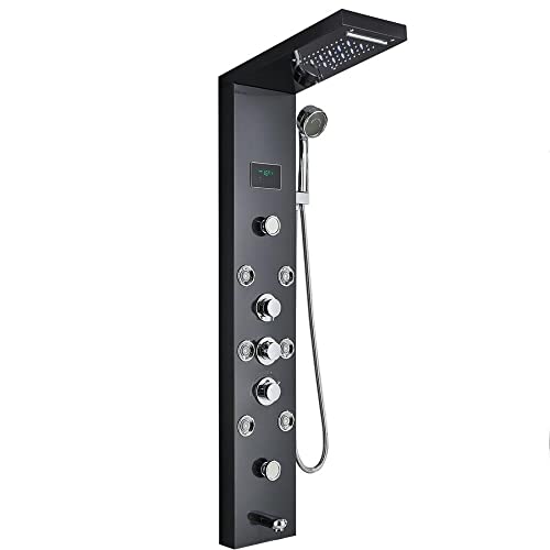 Led Waterfall Shower Panel Tower System Massage Body Jets Column Bathtub Nozzle
