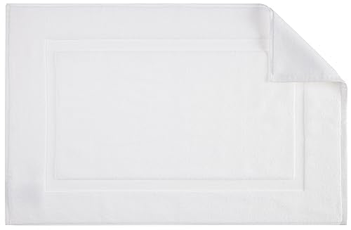 Amazon Basics Non-Slip Cotton Bath Mat, 100% Cotton Absorbent, Machine Washable, 31" L x 20" W, Bright White - color: White, size: 20 x 31 inches