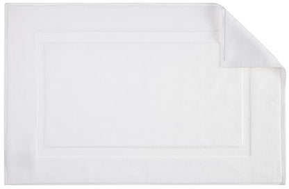 Amazon Basics Non-Slip Cotton Bath Mat, 100% Cotton Absorbent, Machine Washable, 31" L x 20" W, Bright White - color: White, size: 20 x 31 inches