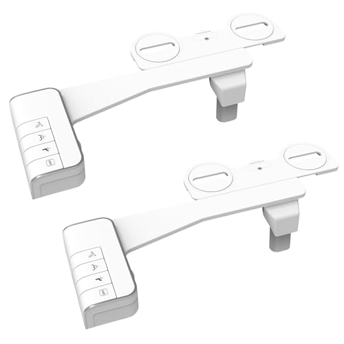 Hibbent 2 Pack Bidet Attachment for Toilet, Non-Electric Dual Nozzle for Frontal & Rear Wash, Adjustable Water Pressure Control, Fresh Water Bidet Toilet Seat, Self Cleaning Water Sprayer, Chrome - color: Silver