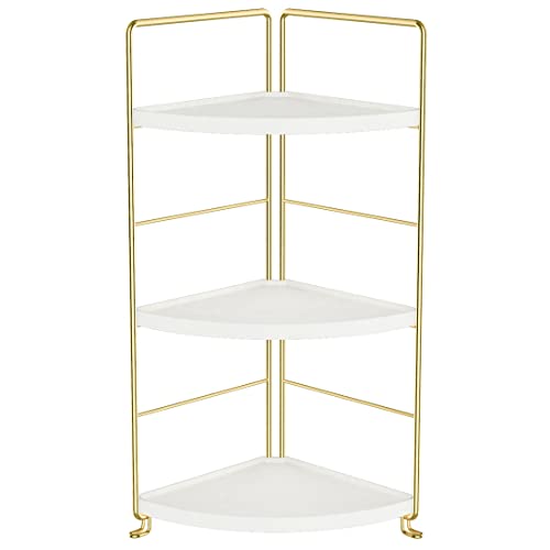 3-Tier Kitchen Spice Rack , Standing Rack,Triangle Bathroom Countertop Storage Shelf ,Cosmetic Organizer Holder , Stackable Cabinet Organizer , Kitchen Counter Shelf , Corner Spice Rack ,Golden - color: Golden