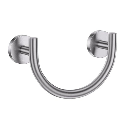 Brushed Nickel Smiley Face Towel Ring Bathroom Hand Towel Holder Stainless Steel Wall-Mounted Bathroom Hardware Accessories Towel Rack - color: Brushed Nickel
