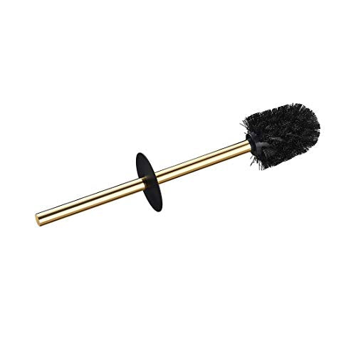 BGL Toilet Brush Holder Gold, Stainless Steel 304 Gold Round Freestanding Toilet Bowl Brush and Holder for Bathroom - color: Gold