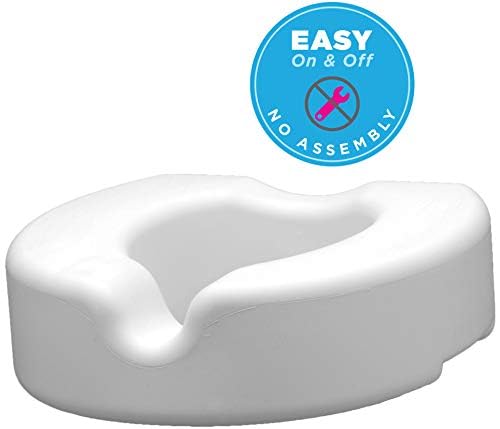 NOVA Toilet Seat Riser – Adds 5” of Height, Raised Toilet Seat with 300 lb Weight Capacity, Universal Fit, Slip-Resistant Bathroom Safety Aid for Elderly & Seniors - style: Without Arm