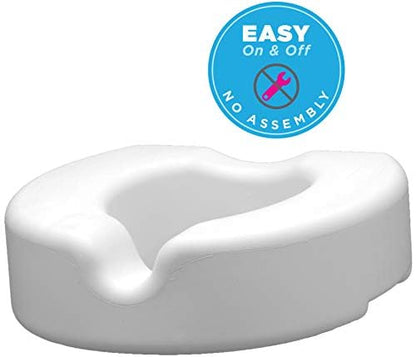 NOVA Toilet Seat Riser – Adds 5” of Height, Raised Toilet Seat with 300 lb Weight Capacity, Universal Fit, Slip-Resistant Bathroom Safety Aid for Elderly & Seniors - style: Without Arm