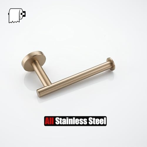 JQK Champagne Bronze Toilet Paper Holder, 5 Inch Tissue Paper Dispenser for Bathroom, 304 Stainless Steel Thick 0.8mm Wall Mount, TPH120-CB - color: Champagne Bronze, size: Knob