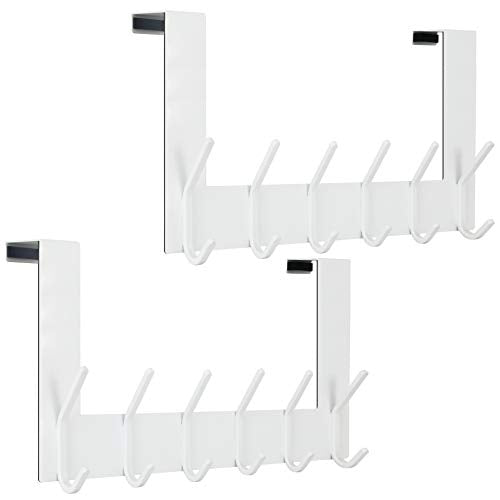 WEBI Over The Door Hook White,Over The Door Towel Rack,Door Hanger,Door Coat Towel Hanger,Door Coat Rack for Hanging Clothes,Jacket,Back of Bathroom,2 Packs - color: White, size: 2 Pack