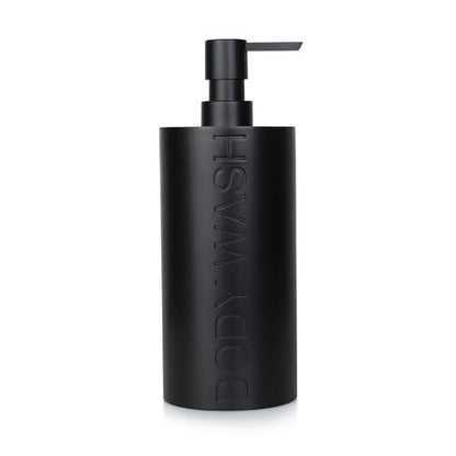 Matte Black Body Wash Dispenser Luxurious Refillable Pump Bottle with Embossed Text, Durable Construction for Bathroom and Shower - color: Body Wash Black