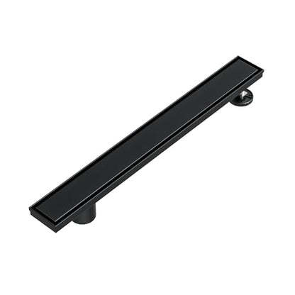 Neodrain 24In Offset Linear Shower Drain w/Tile Insert Grate Cover, Black | 304 Stainless Steel Rectangle Side Outlet Shower Floor Drain, Adjustable Leveling Foot, Hair Strainer/Catcher - color: Matte Black-tile Insert Cover, size: 24 IN