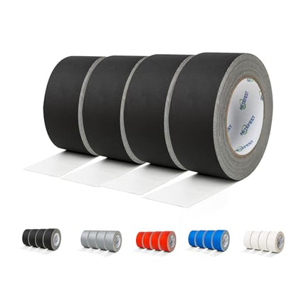 Gaffers Tape Black 4 Pack in Bulk Heavy Duty, 2" x30Yards Each, Professional Grade Gaffer Tape, Non-Reflective No Residue Hand Tear Self-Adhesive, Multiple Purposes (Black, 4 Rolls) - color: 2" Black (4 Rolls)