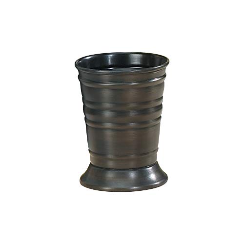 nu steel Bogart Metal Tumbler, Makeup Brush Holder and Toothbrush Cup for Bathroom, Countertop, Desk, Dorm, College, and Vanity-Oil Rubbed Bronze, 3.5 x 3.5 x 4.5