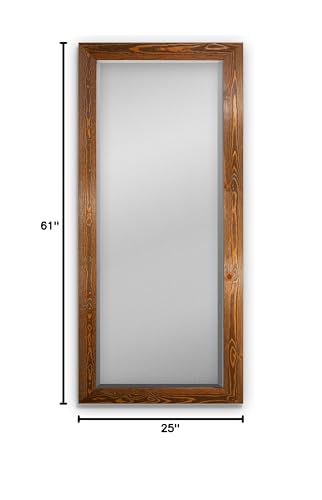 Barnwood Wood Full Length Mirror - Colonial Maple - color: Maple, size: 61"L x 25"W