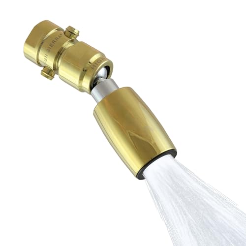 High Sierra® - CLASSIC™ Solid Lead-Free Metal 1.8 GPM Award Winning. Low Flow Shower Head with Trickle Valve. Patented Nozzle Never Clogs - Polished Brass Finish - color: Polished Brass, size: 1.8 GPM