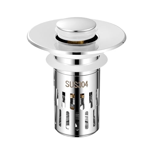 Bathroom Sink Drain Strainer,Bathroom Sink Drain Stopper, Sink Drain Stopper,for Bathroom Sink Stopper Replacement,Bright Silver - size: 1 Pack