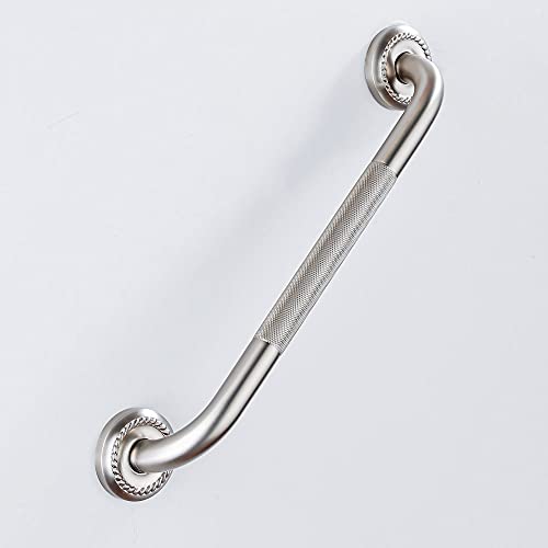 Anti Slip Shower Grab Bar, 12-Inch Toilet Textured Sturdy Hand Rail, Stylish Bathroom Armrest, Brushed Nickel Finish, Multi Function Assist Handle - color: Brushed Nickel, size: 12 Inch
