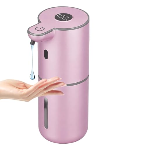 OHIFAST Automatic Liquid Soap Dispenser Touchless, USB Rechargeable Smart Hand Soap Dispenser, 6-Level Adjustable, 12.8oz/380mL Wall Mounted for Bathroom Kitchen Accessories Dish Soap-Rose Gold - color: Rose Gold, style: Liquid