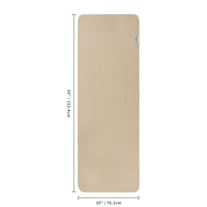 POLYTE 430 GSM Poly Blend Microfiber Quick Dry Waffle Bath Towel, 30x60 in | 4 Pack, Oversize, Lint Free, Body Towel - color: Beige