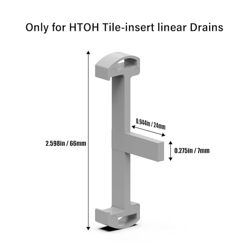 Plastic Clip for HTOH Linear Shower Drain, Tile Tray Supporter, Grey, 6 PCS | Shower Drain Clips, Gray Plastic Clip, for HTOH 2-in-1 Tile-Insert Linear Shower Drain & Bathroom Drain - color: Grey