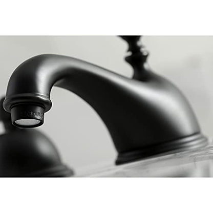 Kingston Brass KS3960PX Restoration Widespread Bathroom Faucet, Matte Black, 6.5 x 3.5 x 3.06 - color: Matte Black