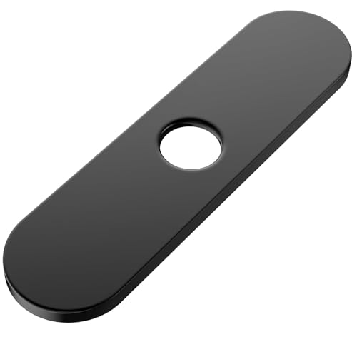 MAYYAYA Kitchen Sink Faucet Hole Cover, 10 IN, 304 Stainless Steel, Black-RunRoadShape | Deck Plate Escutcheon, Plumbing Cover Plate, For Pull Down Faucet - color: Black-Run
