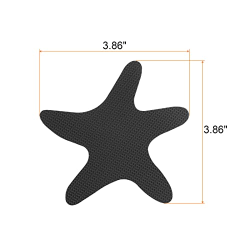 HARFINGTON 24pcs Non Slip Bathtub Stickers Bath Shower Floor 3.86" Anti-Slip Sticker Tape Starfish Style Decals for Bathroom Kitchen Bathtub Treads Stairs, Black - color: Black