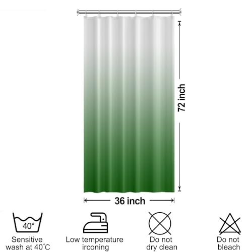 Ombre Lime Green Stall RV Shower Curtain with Hooks 36x72inches | Machine Washable Waterproof, Modern Solid Boho Gradient, Bathroom Dorm Hotel Room Divider, Easy to Install, Window Curtain - color: Lime Green, size: 36"W x 72"L (Pack of 1)
