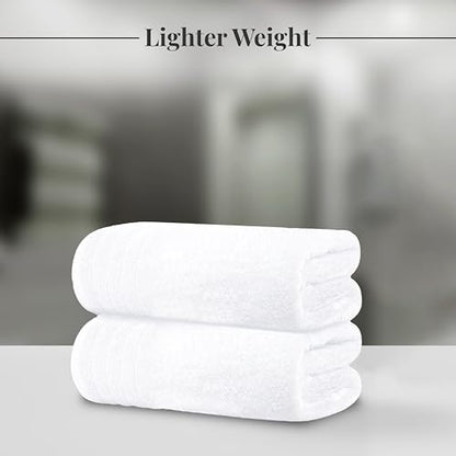 4 Piece Extra Large Bath Towels 30 x 60 Inches, White | 100% Cotton, Larger & Lighter Weight, Quicker to Dry, Super Soft and Absorbent, Perfect for Bathroom - color: White