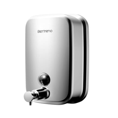 Commercial Soap Dispenser Wall Mount Stainless Steel Soap Dispensers Liquid Manual Anti-Leak Pump Hand Soap Dispenser for Bathroom Kitchen Silver (17 fl.oz./500ml) - color: Silver, size: 500ml