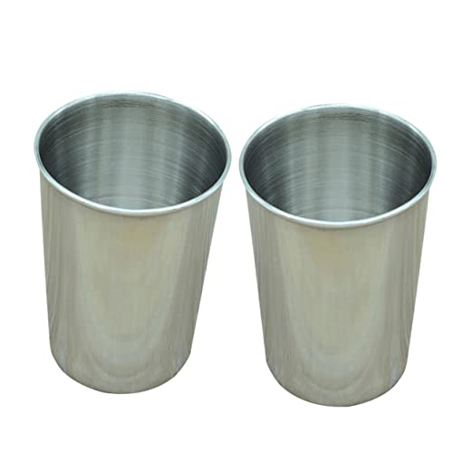 VALICLUD 2pcs Stainless Steel Cups Bathroom Toothbrush Tumbler Beverage Cup Silver Versatile Drinkware for Water Juice More Easy to Clean - size: 6X6cm
