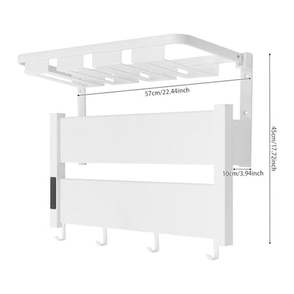 Electric Heated Towel Warmer Rack w/LED Touch Screen, Wall-Mounted Foldable Heated Towel Rack w/95-158℉ Temperature Adjustments ＆ 0-2h Timer for Bathroom Shower Hot Tub (White, Foldable) - color: White, size: Foldable
