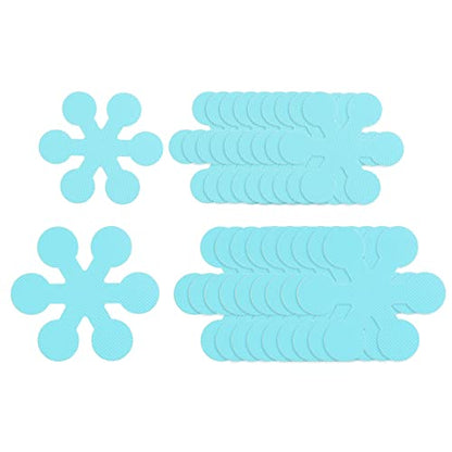 HARFINGTON 1 Set(20pcs) Non Slip Bathtub Stickers Bath Shower Floor 3.15" 3.94" Anti-Slip Sticker Tape Snowflake Style Decals for Bathroom Kitchen Bathtub Treads Stairs, Blue - color: Blue