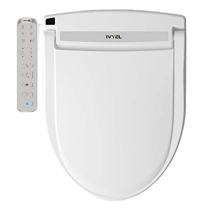 J-2 Smart Electric Bidet for Toilet Seat, Fits Round toilets,Warm water, Heated bidet toilet seat, Heated Dryer, Child Function, Stainless Steel Self-Cleaning Nozzle, LED Night Light - size: Round w/Panel