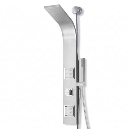 ANZZI Level 66" Body Massage 2 Jetted Shower Panel System With Heavy Rain | Includes Two 2 Fully Adjustable Acu Stream Jets, Installation Installs To Existing Water Line, Built To Last - color: Stainless Steel 2, style: 2 Jets