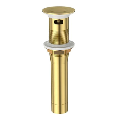 CREA Gold Bathroom Sink Drain Stopper,Pop Up Sink Drain Stopper Bathroom Sink with Overflow,Vessel Sink Drain Plug with Anti-Clogging Strainer Pop Up Drain Stopper Kit All Metal Stailess Steel - color: Gold Brushed