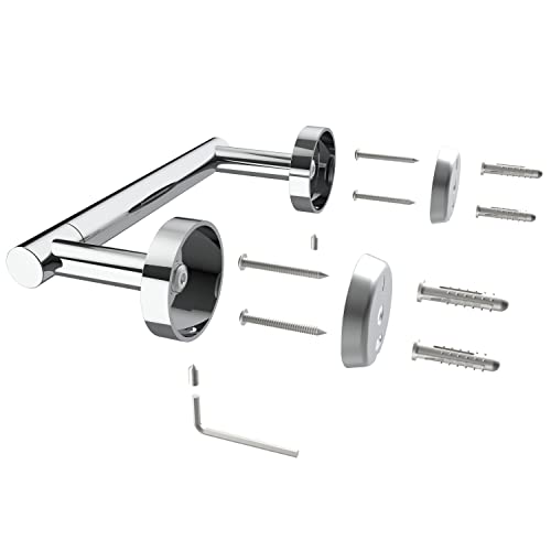 RARXTR Polished Finish Toilet Paper Holder SUS304 Stainless Steel Double Post Pivoting Toilet Paper Roll Holder Wall Mounted Toilet Tissue Holder for Commercial Bathroom RV - color: Chrome, size: Wall Mount