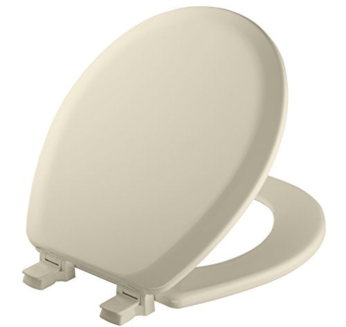 Mayfair Cameron Biscuit Toilet Seat, Non Slip Heavy Duty Wood, Easy Clean, Made in USA, Round - color: Biscuit, size: Round