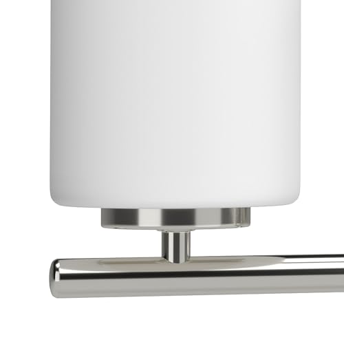 Replay Collection 3-Light Etched White Glass Modern Bath Vanity Light Brushed Nickel - color: Brushed Nickel, size: 3-Light